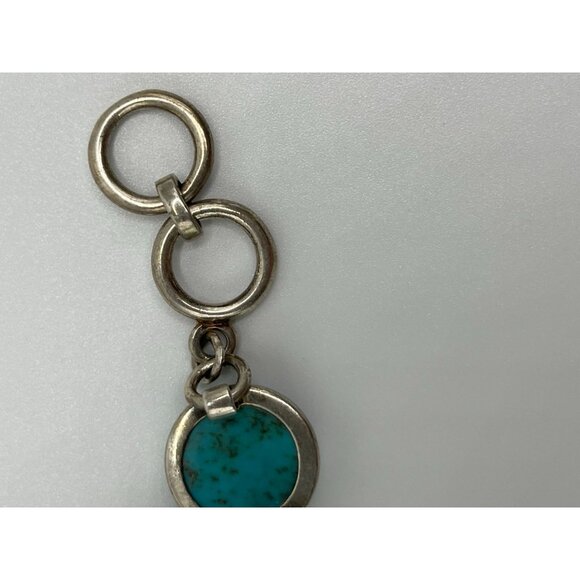 Sterling Silver Bracelet Turquoise Stone Toggle signed WR - Picture 8 of 10